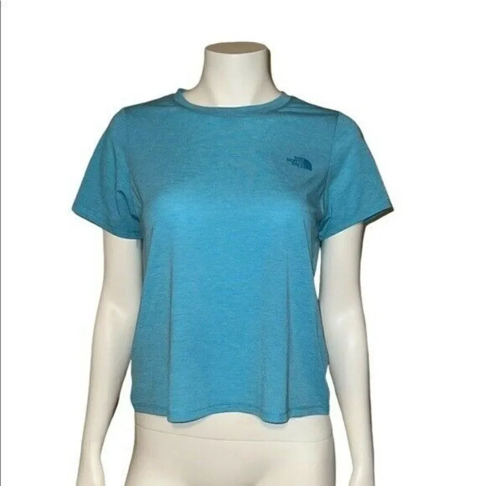 The North Face Women's Maui Blue Wander Twist Back Short Sleeve T-Shirt Small - Picture 3 of 9